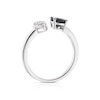 Thumbnail Image 3 of Sterling Silver Black Onyx Diamond Round Cut Two Stone Ring