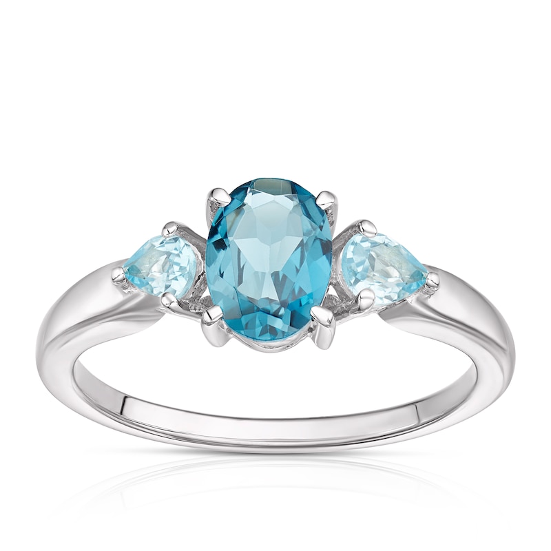 White gold and topaz ring