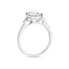 Thumbnail Image 3 of 9ct White Gold Emerald Cut Green Amethyst and Diamonds Ring