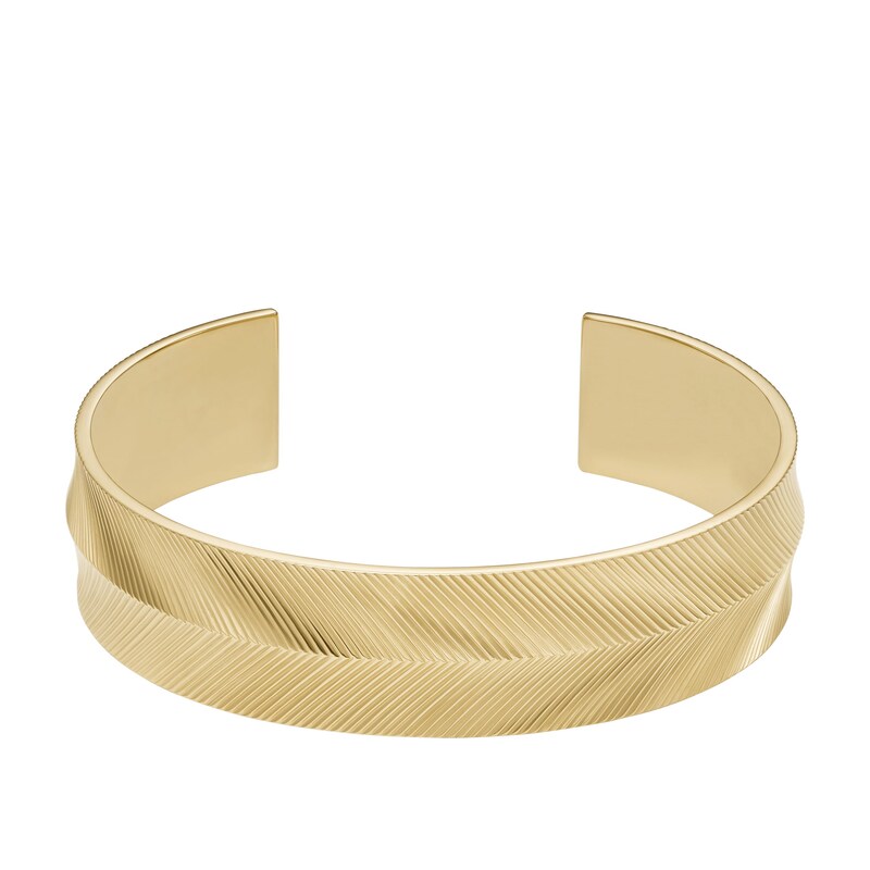 Main Image 1 of Fossil Harlow Ladies' Gold Tone Patterned Cuff Bangle