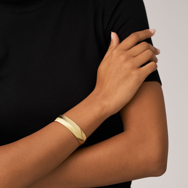 Main Image 4 of Fossil Harlow Ladies' Gold Tone Patterned Cuff Bangle