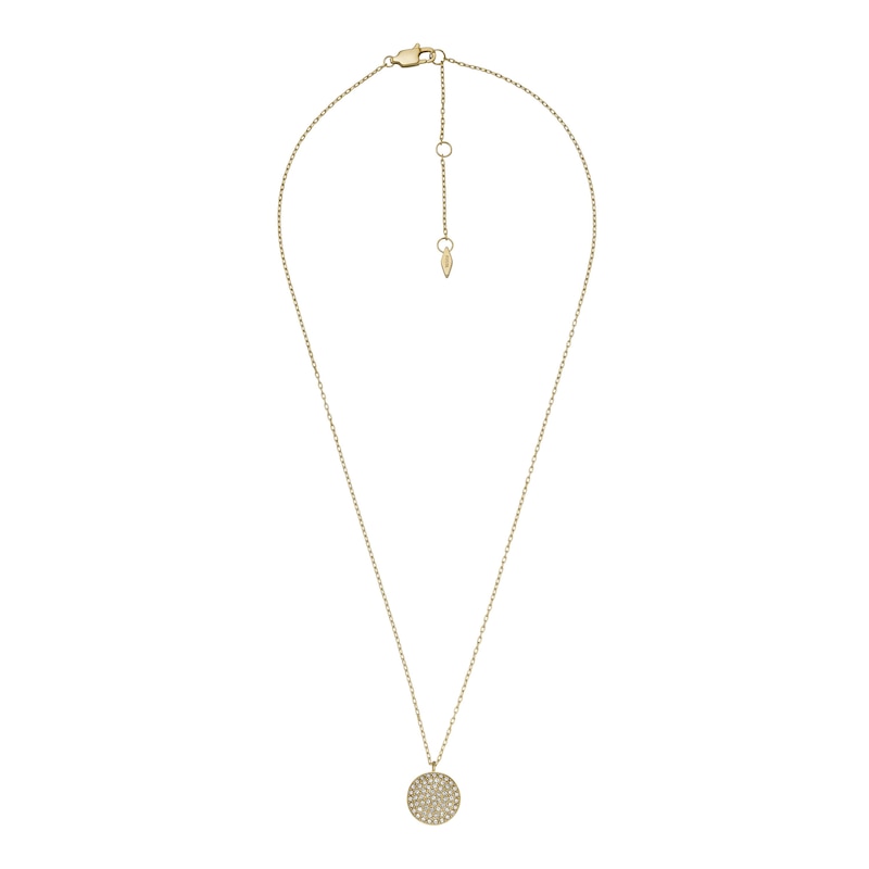 Main Image 1 of Fossil Sadie Ladies' Gold Tone Stone Set Coin Pendant Necklace