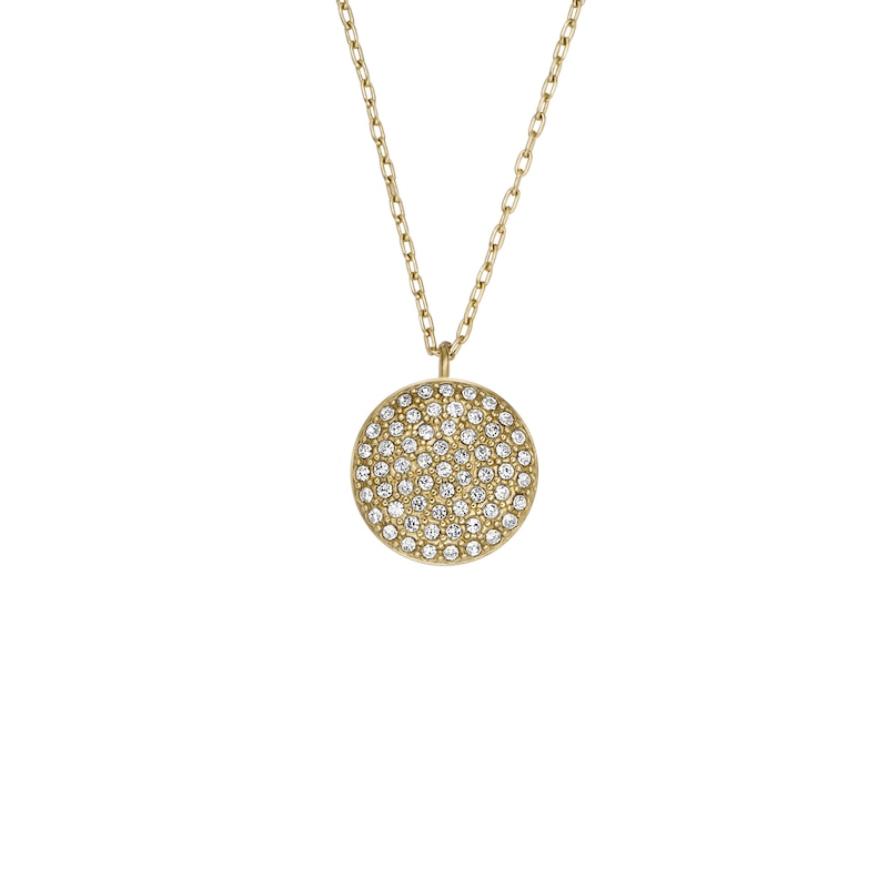 Main Image 2 of Fossil Sadie Ladies' Gold Tone Stone Set Coin Pendant Necklace