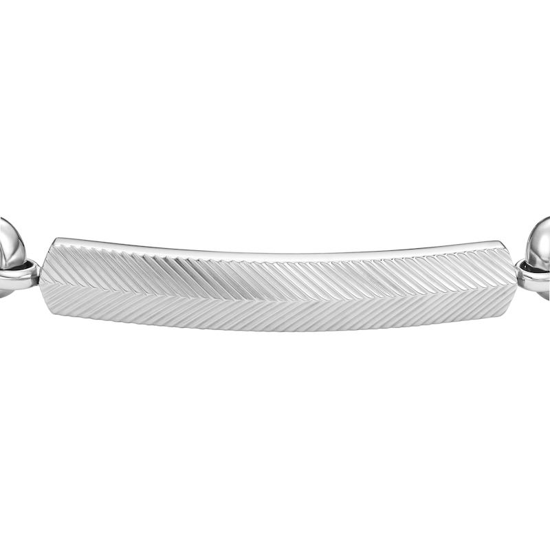 Main Image 2 of Fossil Harlow Men's Stainless Steel Paper link ID Chain Bracelet
