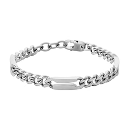 Fossil Vintage Men's Stainless Steel Curb Chain Bracelet