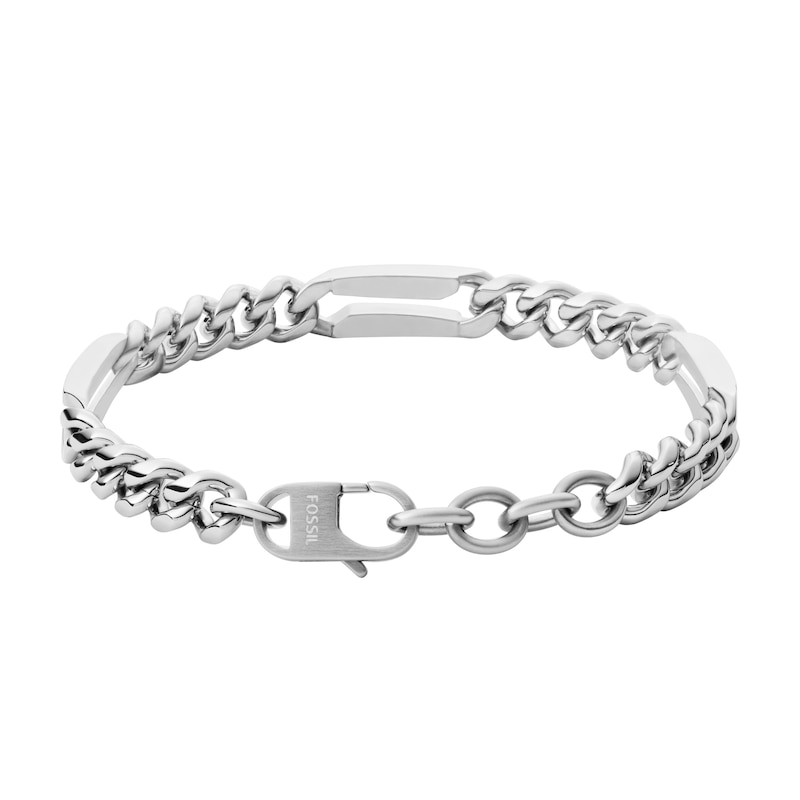 Main Image 2 of Fossil Vintage Men's Stainless Steel Curb Chain Bracelet