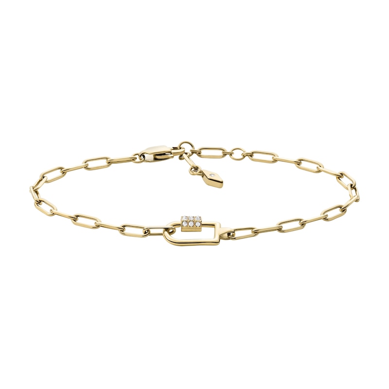 Main Image 1 of Fossil Corra Ladies' Gold Tone Paper link Chain Bracelet