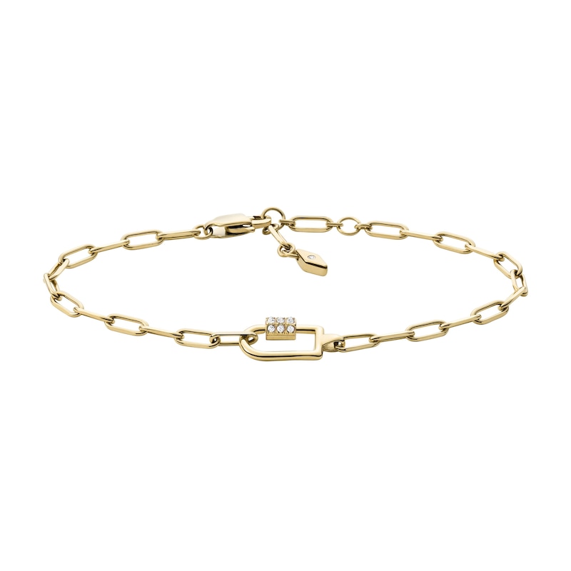 Fossil Corra Ladies' Gold Tone Paper link Chain Bracelet