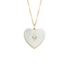 Thumbnail Image 1 of Fossil Ladies' White Heart Pendant Gold Tone Spiga Chain Necklace