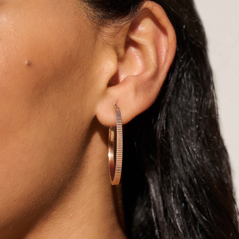Main Image 3 of Olivia Burton Classic Ladies' Linear Carnation Gold Tone Hoop Earrings