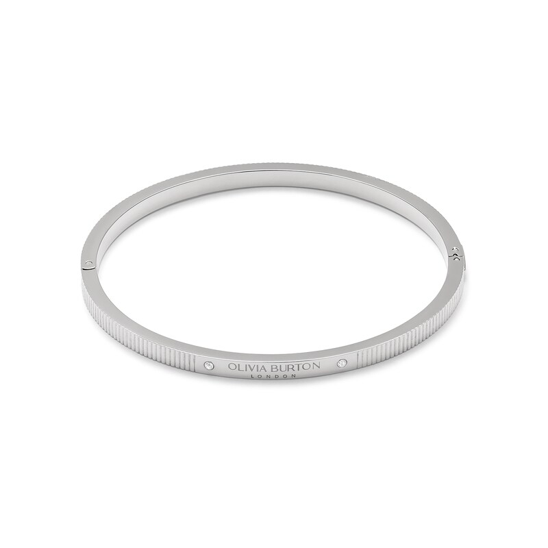 Olivia Burton Classic Linear Ladies' Hinged Stainless Steel Bangle