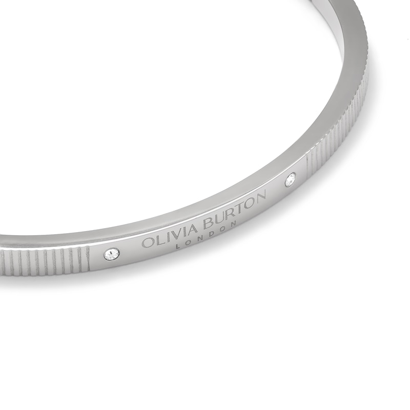 Olivia Burton Classic Linear Ladies' Hinged Stainless Steel Bangle