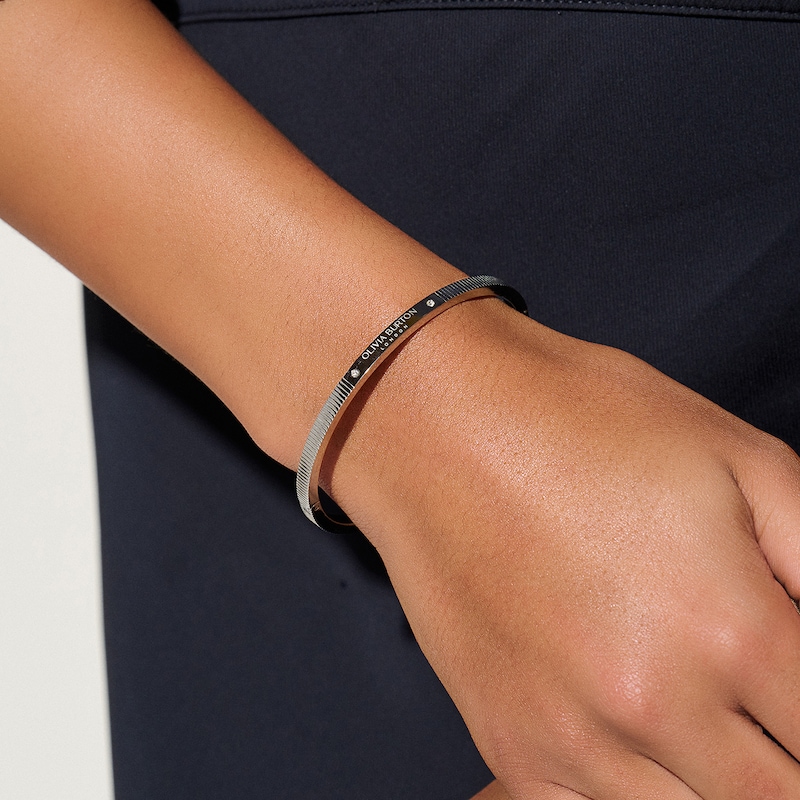 Main Image 3 of Olivia Burton Classic Linear Ladies' Hinged Stainless Steel Bangle