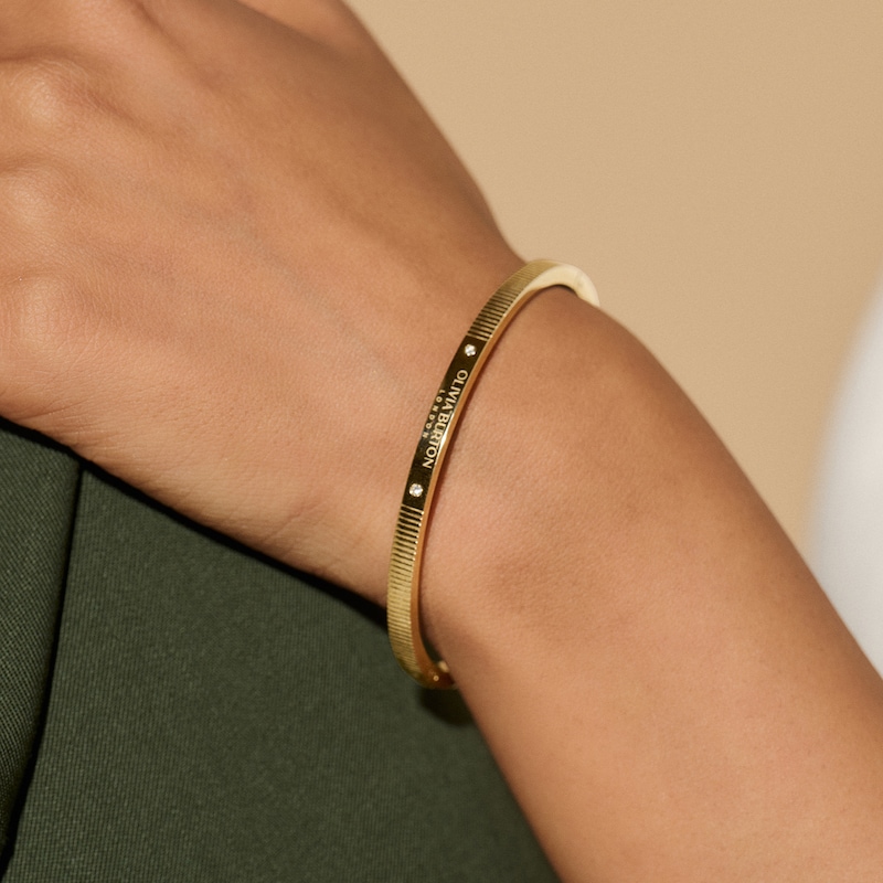 Main Image 3 of Olivia Burton Classic Linear Ladies' Hinged Gold Tone Bangle