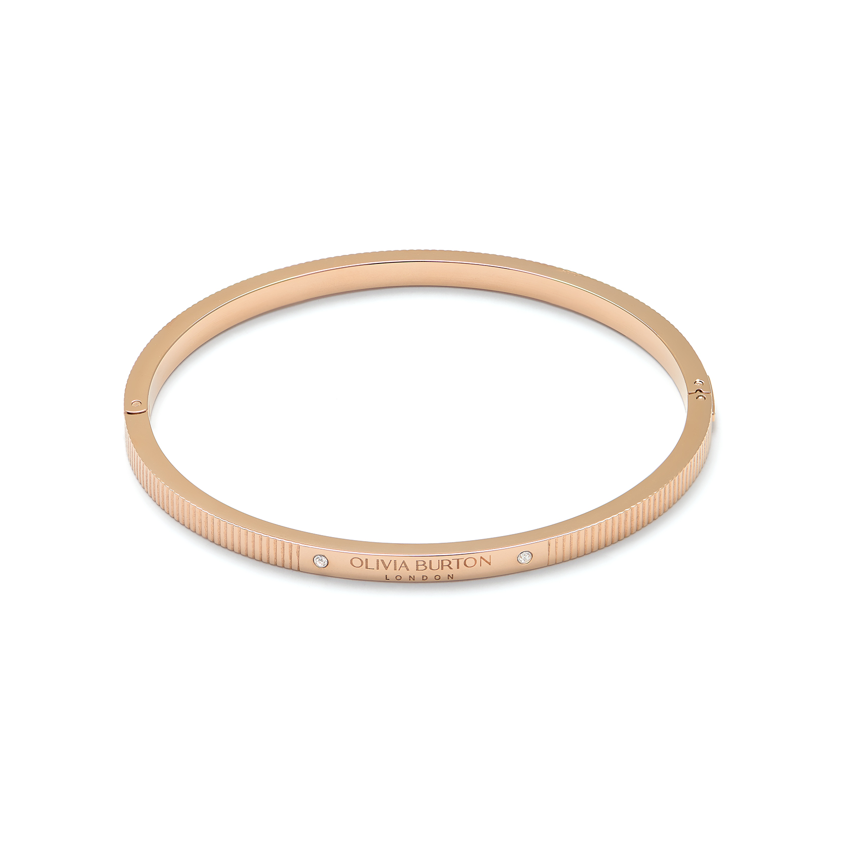 Main Image 1 of Olivia Burton Classic Linear Ladies' Hinged Carnation Gold Tone Bangle