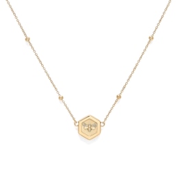 Olivia Burton Minima Bee & Honeycomb Ladies' Gold Tone Butterfly Pendant Necklace
