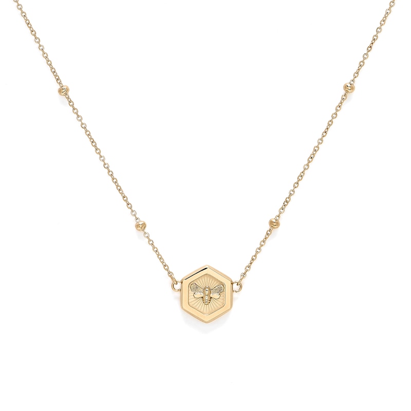 Olivia Burton Minima Bee & Honeycomb Ladies' Gold Tone Butterfly Pendant Necklace