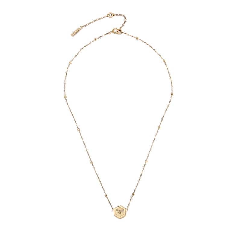 Olivia Burton Minima Bee & Honeycomb Ladies' Gold Tone Butterfly Pendant Necklace