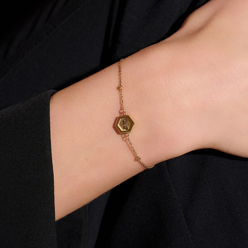 Main Image 3 of Olivia Burton Minima Bee Ladies' Gold IP Bracelet