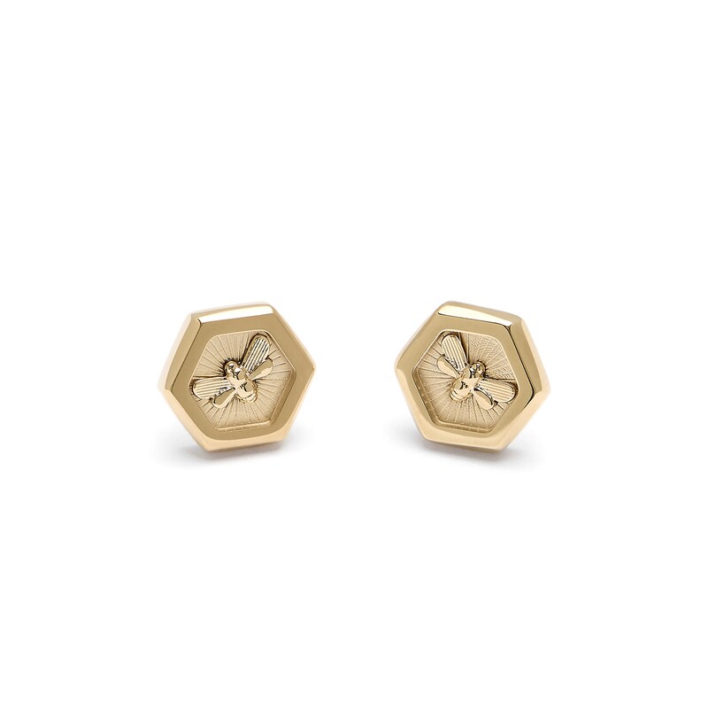 Main Image 1 of Olivia Burton Minima Bee Ladies' Gold IP Stud Earrings