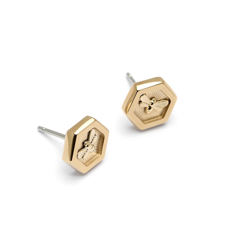 Main Image 2 of Olivia Burton Minima Bee Ladies' Gold IP Stud Earrings