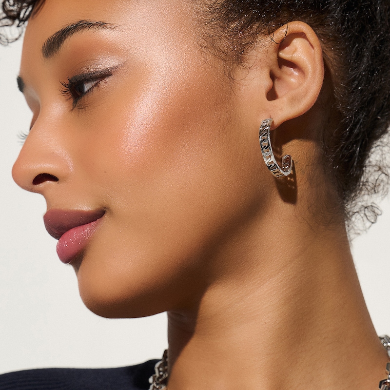 Main Image 4 of Olivia Burton Honeycomb Ladies' Stainless Steel Link Hoop Earrings