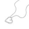 Thumbnail Image 2 of Sterling Silver Heart Necklace with 0.10ct Round Clear Diamond, 18"