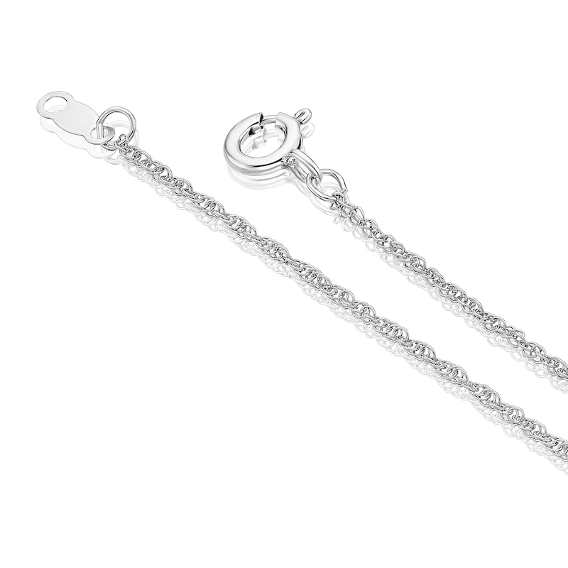 Main Image 3 of Sterling Silver Heart Necklace with 0.10ct Round Clear Diamond, 18"