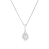 Thumbnail Image 1 of The Forever Diamond 9ct White Gold 0.20ct Diamond Pear Shape Cluster Pendant
