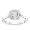 Thumbnail Image 0 of 9ct White Gold Double Cushion Cluster Halo 0.20ct Diamond Ring