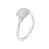 Thumbnail Image 2 of 9ct White Gold 0.20ct Diamond Double Cushion Cluster Ring