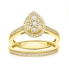 Thumbnail Image 1 of Perfect Fit 9ct Yellow Gold 0.33ct Total Diamond Pear Bridal Set