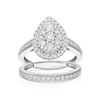 Thumbnail Image 0 of Perfect Fit 9ct White Gold 1ct Total Diamond Pear Bridal Set