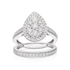 Thumbnail Image 1 of Perfect Fit 9ct White Gold 1ct Total Diamond Pear Bridal Set