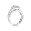 Thumbnail Image 3 of Perfect Fit 9ct White Gold 1ct Total Diamond Pear Bridal Set