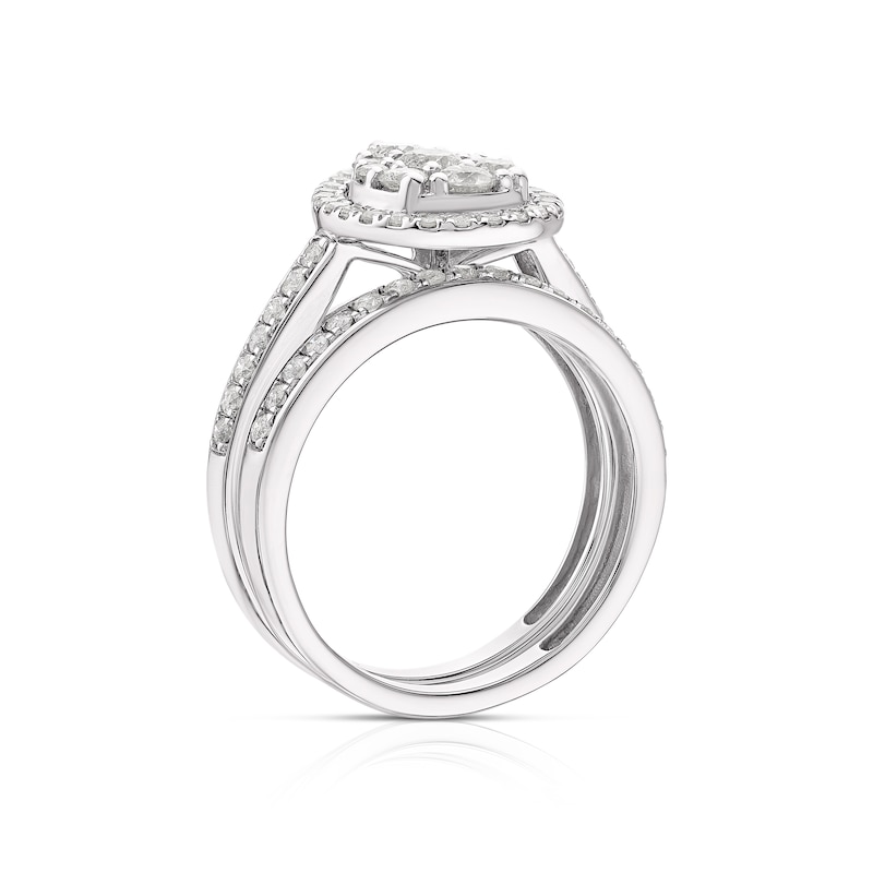 Main Image 3 of Perfect Fit 9ct White Gold 1ct Total Diamond Pear Bridal Set