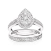 Thumbnail Image 0 of Perfect Fit 9ct White Gold 0.66ct Total Diamond Pear Bridal Set