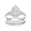 Thumbnail Image 1 of Perfect Fit 9ct White Gold 0.66ct Total Diamond Pear Bridal Set