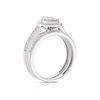 Thumbnail Image 3 of Perfect Fit 9ct White Gold 0.66ct Total Diamond Pear Bridal Set