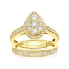Thumbnail Image 1 of Perfect Fit 9ct Yellow Gold 0.66ct Total Diamond Pear Bridal Set