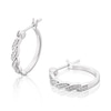 Thumbnail Image 1 of Sterling Silver 0.12ct Diamond Twist Hoop Earrings