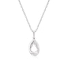 Thumbnail Image 0 of Sterling Silver Double Oval Diamond Pendant Necklace