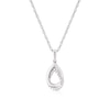 Thumbnail Image 1 of Sterling Silver Double Pear Shape Diamond Pendant Necklace