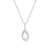 Thumbnail Image 0 of Sterling Silver Double Pear Shape Diamond Pendant Necklace