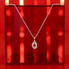 Thumbnail Image 4 of Sterling Silver Double Pear Shape Diamond Pendant Necklace