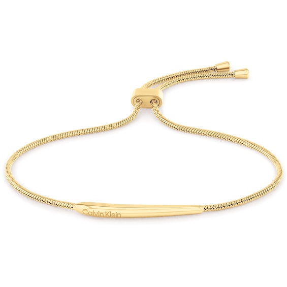 Calvin Klein Women's Gold-Tone Stainless Steel Drop Bolo Bracelet