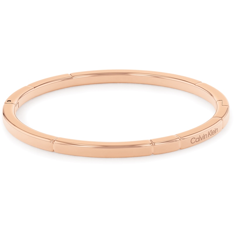 Calvin Klein Ladies' Rose Gold Tone Stainless Steel Bangle