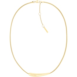 Calvin Klein Ladies' Gold-Tone Stainless Steel Drop Pendant Necklace