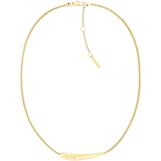 Calvin Klein Ladies Gold-Tone Stainless Steel Drop Pendant N