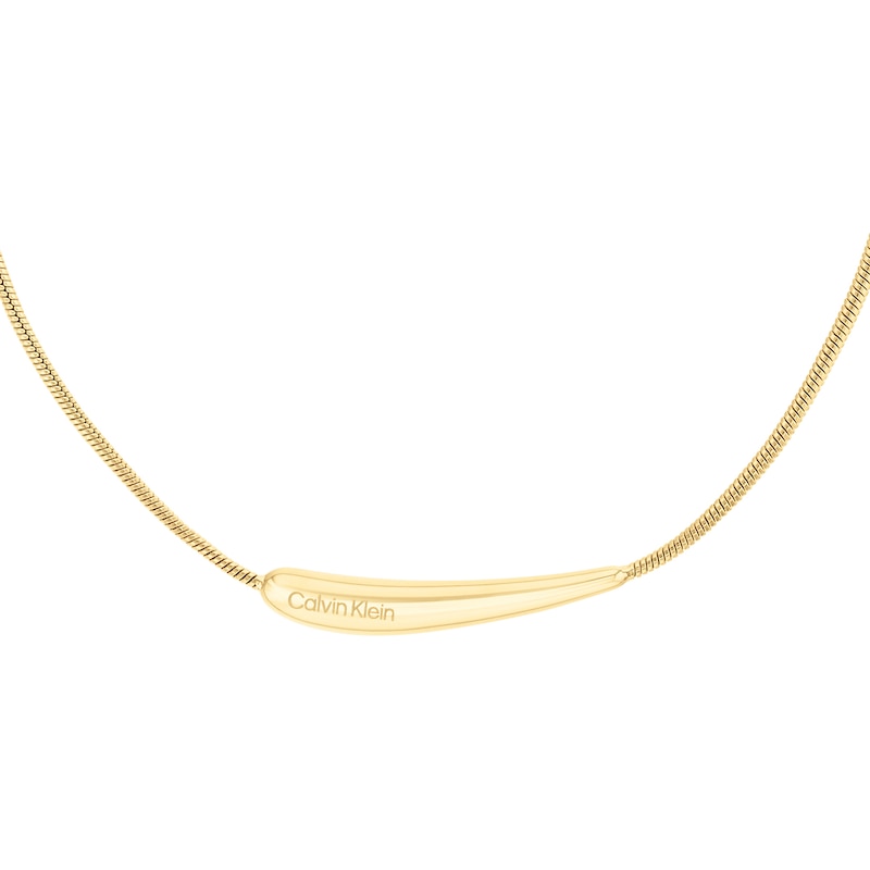 Main Image 2 of Calvin Klein Ladies' Gold-Tone Stainless Steel Drop Pendant Necklace